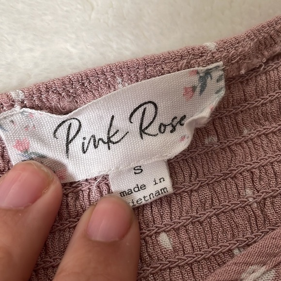 Pink Rose dusty pink polka dotted dress size Small - Picture 2 of 8